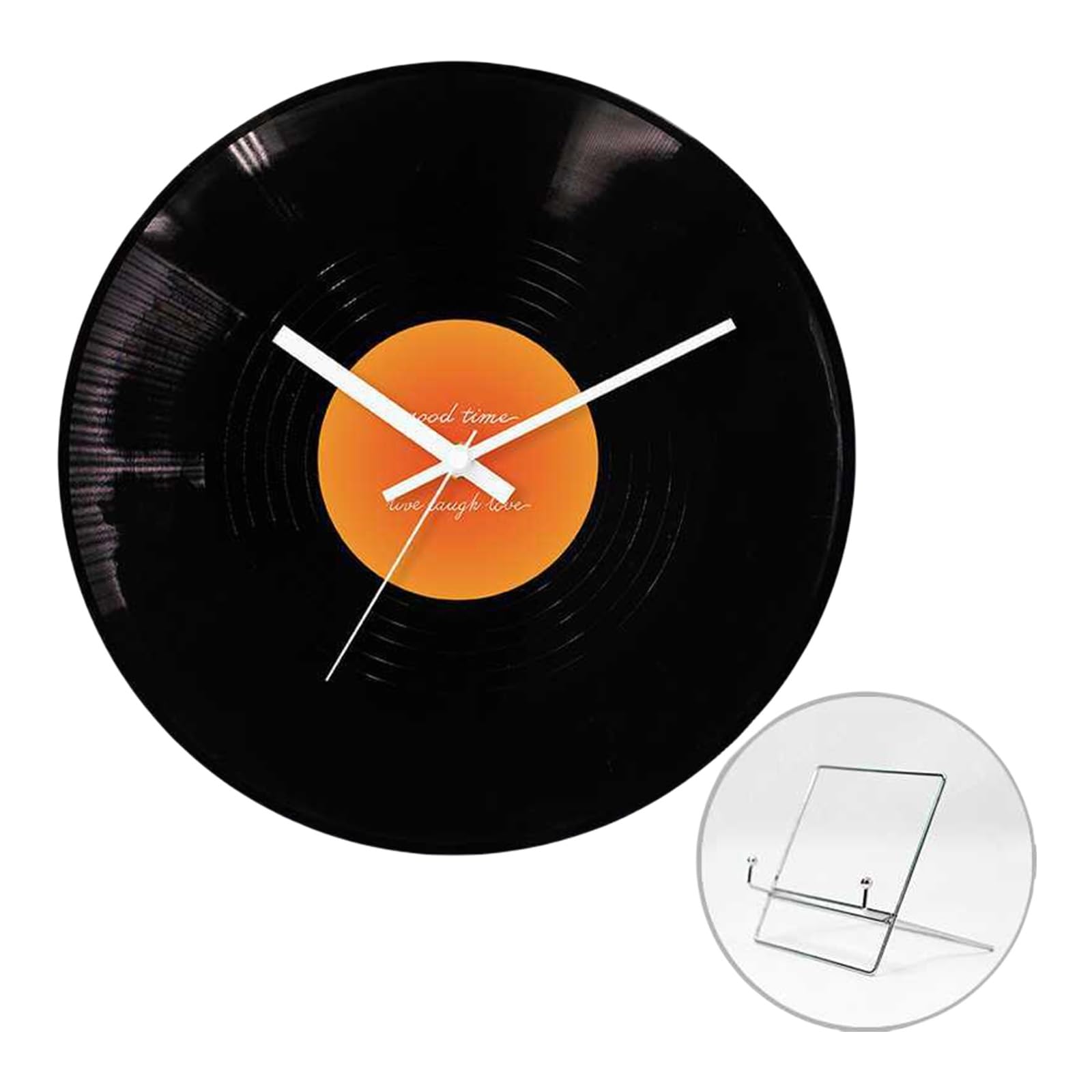 Horloge de bureau en métal avec disque coloré et support design