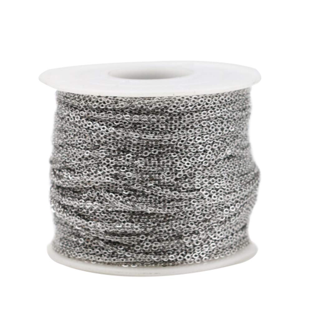 Asudaro 10 Metre Stainless Steel Cable Chain Metal Chain Link Chain Link Chain Link Chain for Jewellery Making 1,5mm, Stainless steel