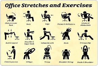 rayprint Büro-Dehnübungen und Fitness-Poster für Mitarbeiter – Wanddekoration für Zuhause, Zimmer oder Studio (8 x 12 Zoll)