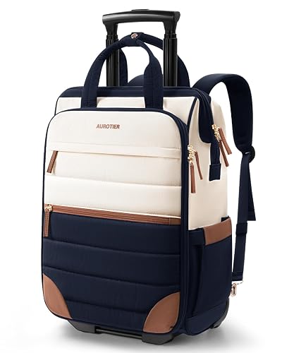 AUROTIER Rolling Puffer Backpack Navy Blue