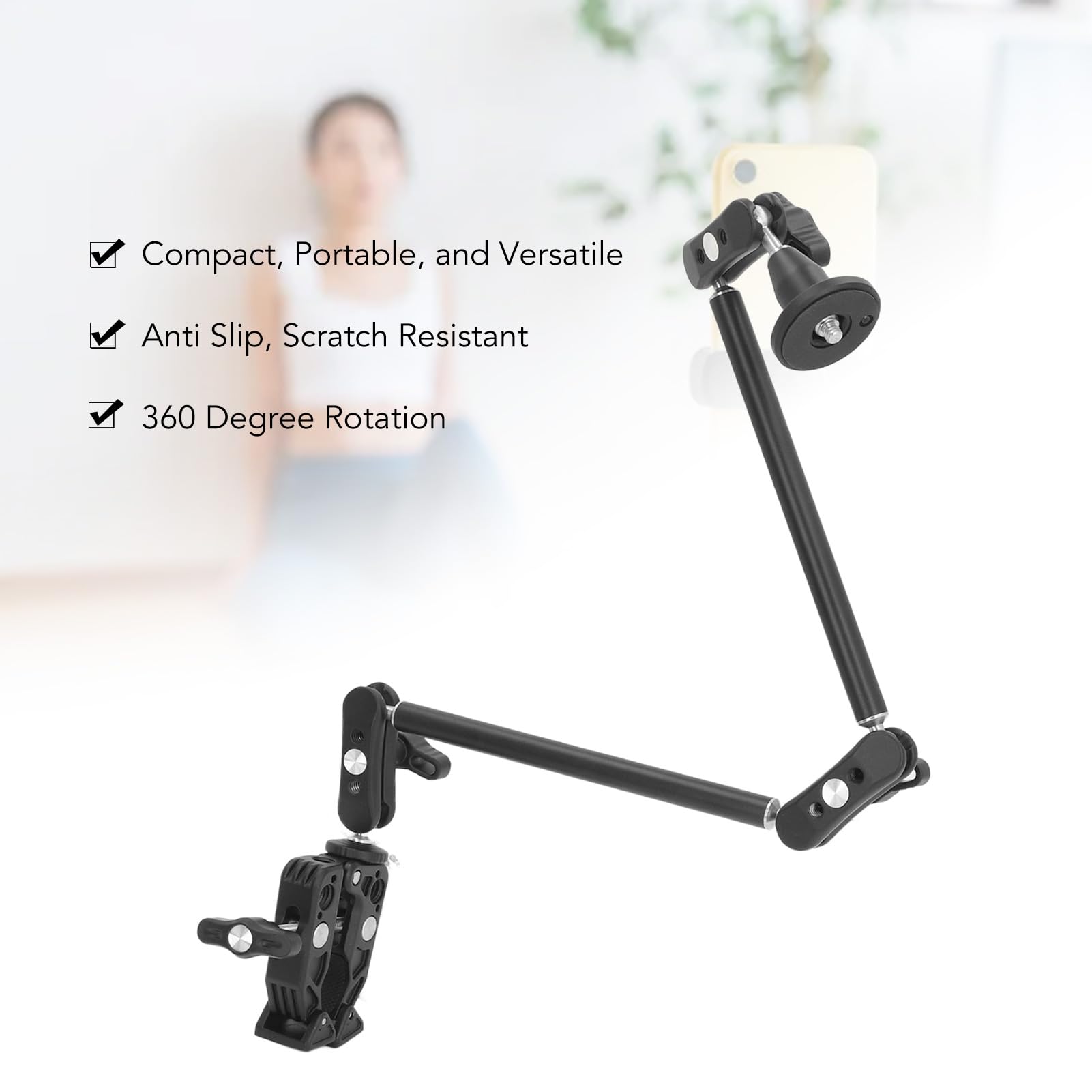 22 -calowe Regulowane Magiczne ramię z 360 Stopni Ballhead 1 4in 3 8 -calowe do Mikrofonu LED Campa Vlogging