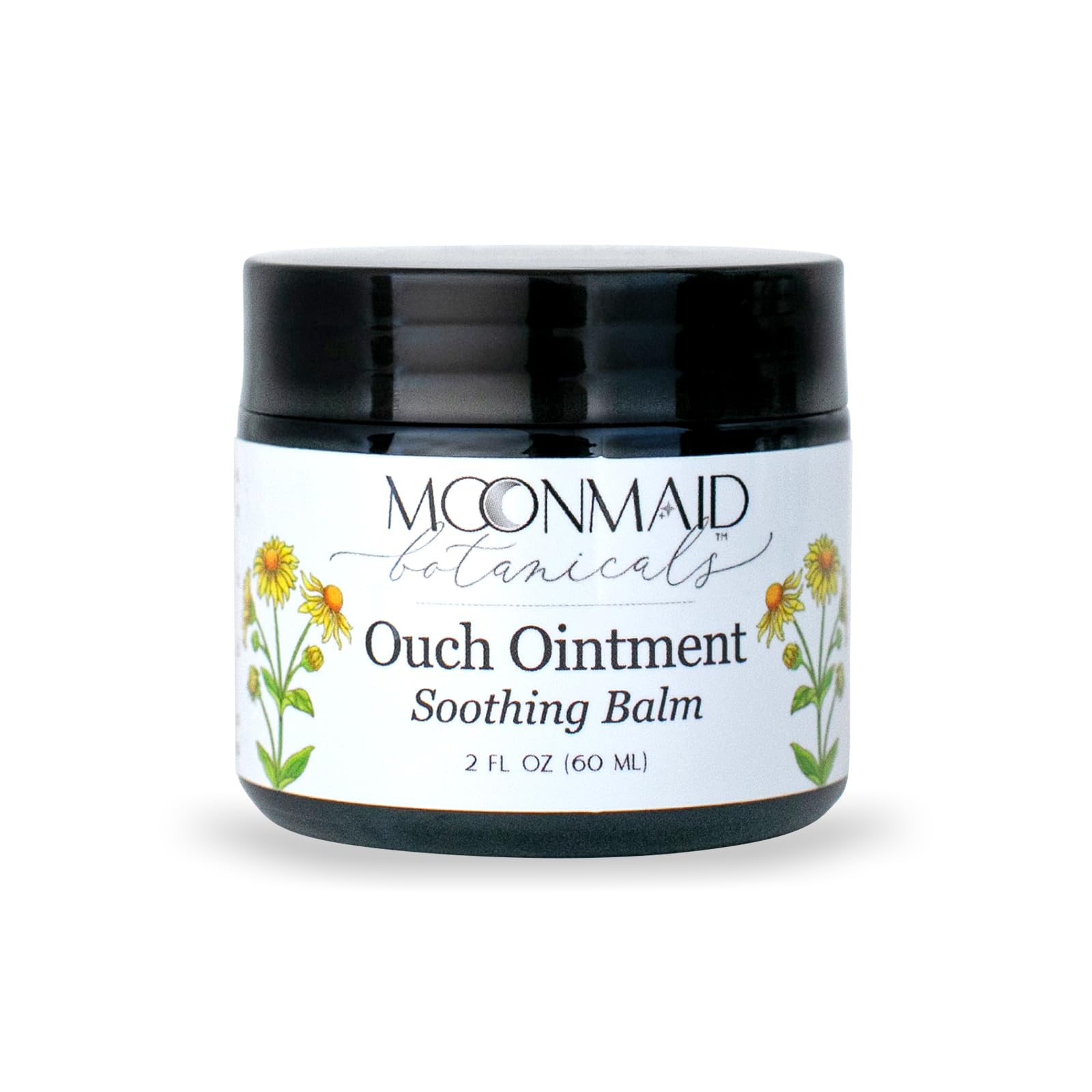 MoonMaid Botanicals Ouch Healing Ointment 2oz | Soothing Balm for Tired Muscles, Itchy Skin, Minor Discomforts | Blend of Calendula, Comfrey, Arnica Infused in Organic St. John’s Wort & Olive Oil
