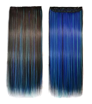 blue 3/4 wig