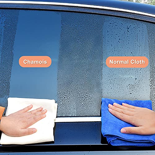 4-Pack Chamois Cloth For Car 25"X 15" Fast Drying Pad Towel Natural Shammy Towel Real Leather Sheepskin Washing Cloth Cleaning Towel Car And Precision Instruments Multipurpose Wipes Square 40X60Cm #TOP3