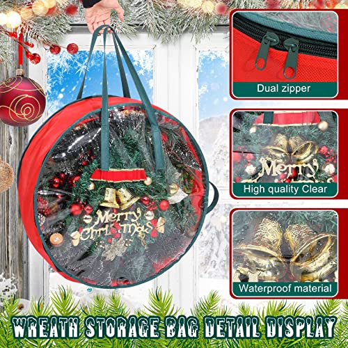 4-Pieces-Christmas-Wreath-Storage-Bag-Clear-Wreath-Box-Wreath-Storage-Containers-with-Clear-Window-and-Handle-Christmas-Garland-Storage-Containers-for-Xmas-Holiday-Seasonal-Storage-24-Inch