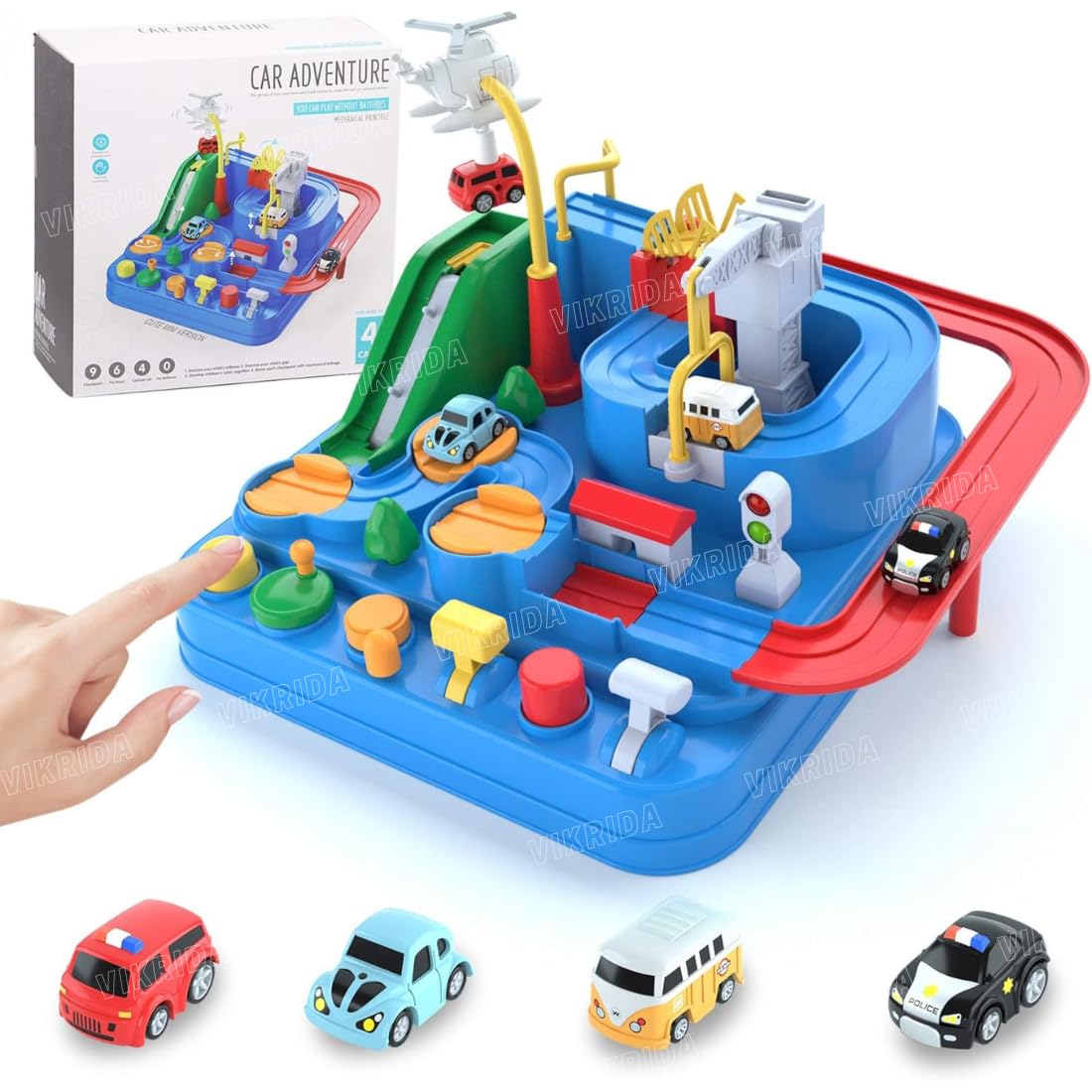 VikriDA Big Size 5 Floor with 6 Cars Car Adventure Toys for 3+ Year Old Boys Girls, City Rescue Preschool Educational Toy Vehicle Puzzle Car Track Playsets for Toddlers - Car Race Tracks (B0DBH81PR6) Amazon Price History, Amazon Price Tracker