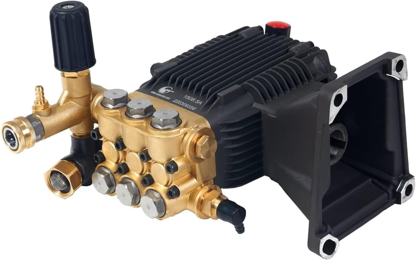 Canpump CF 3040 G: 3000 psi @ 4 US gpm Pressure Washer Pump with External Unloader (Easily Replaceable), 1-inch Gas Shaft, Horizontal Replacement Triplex Pump