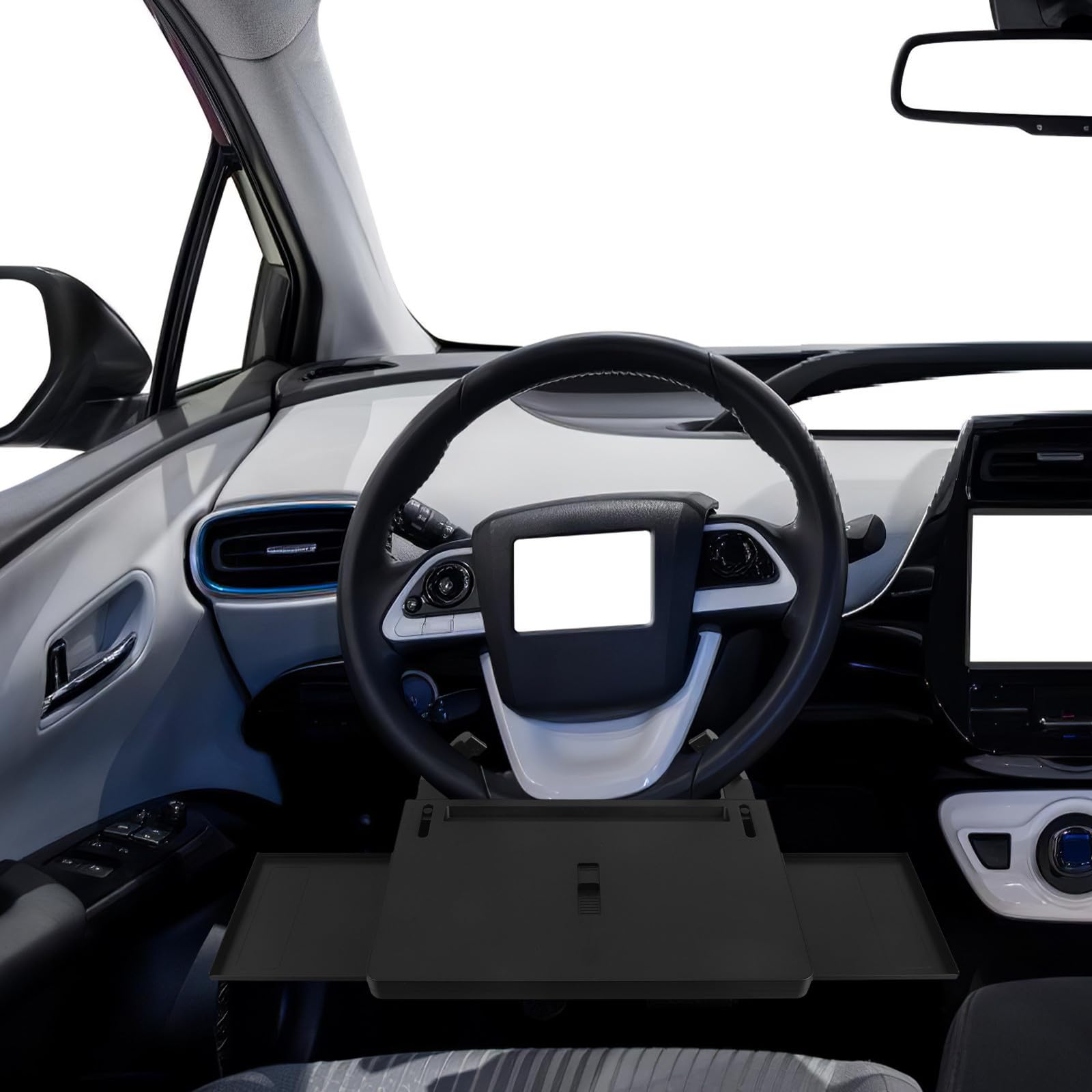 FOMIYES Vassoio per Volante Auto Nero in ABS Multifunzionale Pieghevole Compatibilità, per Lavoro e Viaggio Tablet e Laptop
