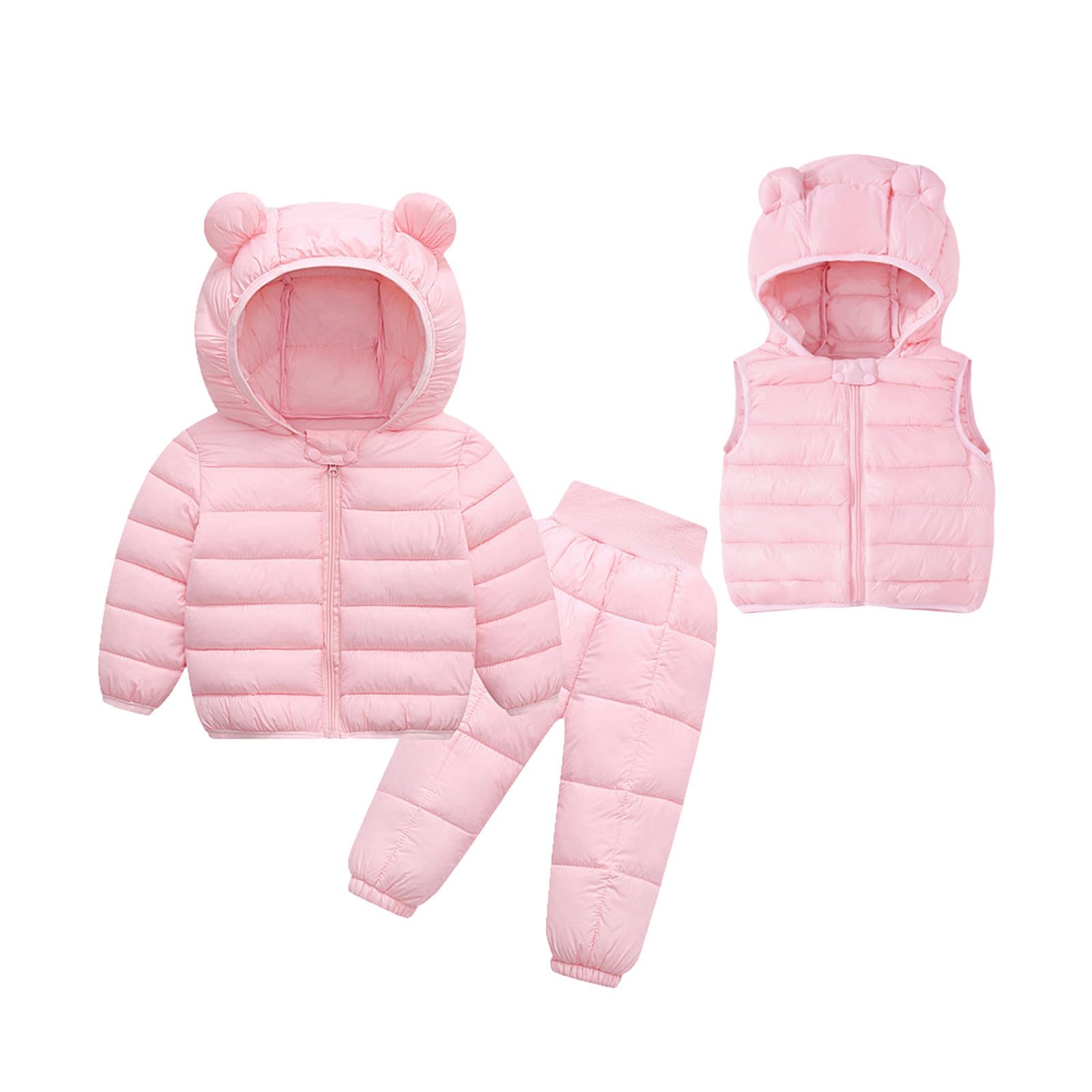 Ropa de invierno infantil para parques y días fríos con conjunto de chaleco 4