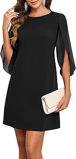 oten Women's 2025 Flutter Sleeve Cocktail Dress Crew Neck Chiffon Formal Wedding Guest Party Dresses