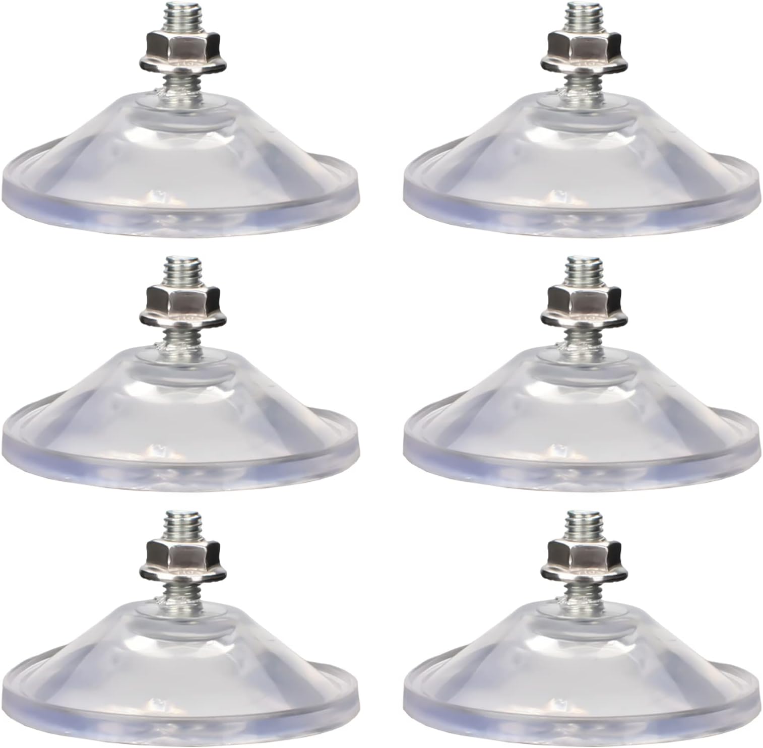 AccEncyc 6 Pcs Strong Thickened Sucker Suction Cup Clear PVC Sucker Pads with M6 x 14 Thread Screw Extra Strong Adhesive Glass Suction Holder