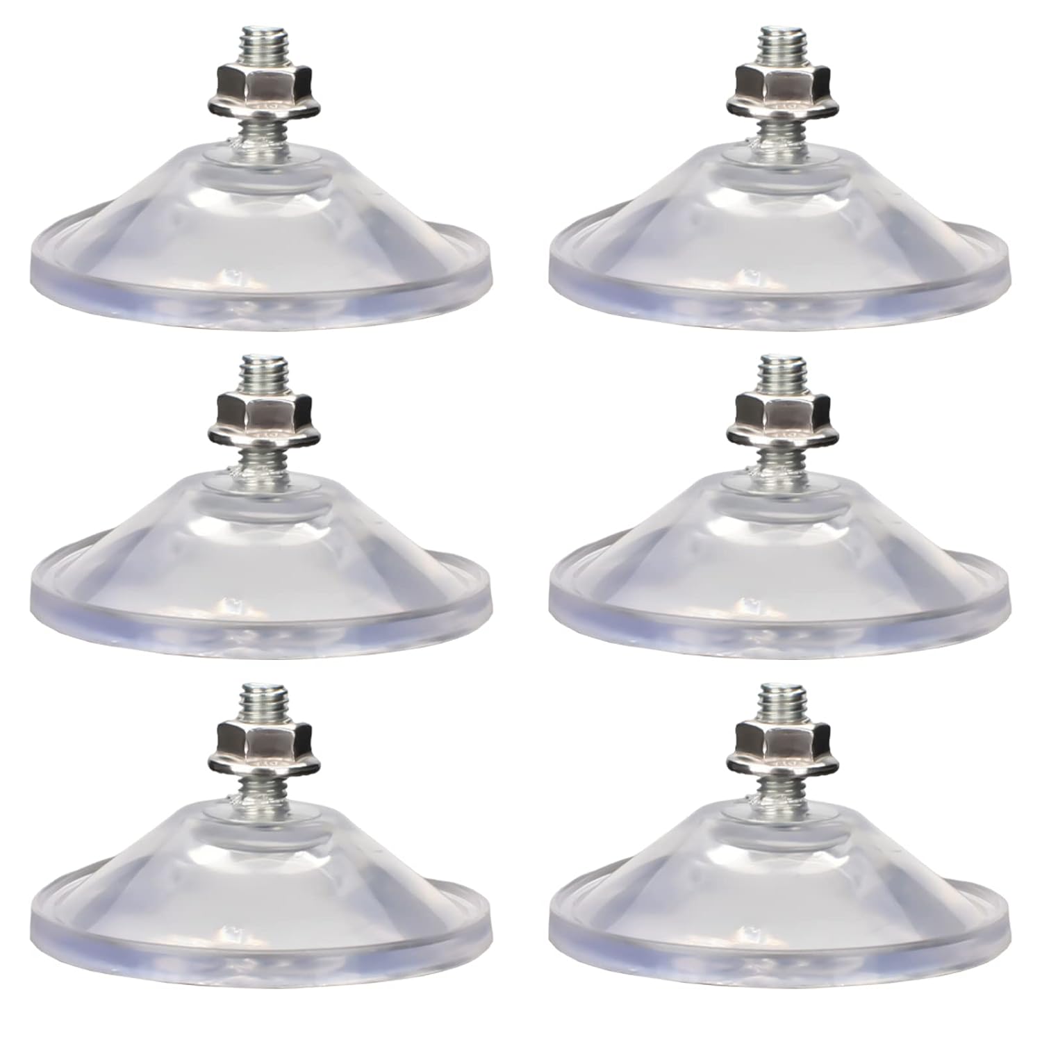 AccEncyc 6 Pcs Strong Thickened Sucker Suction Cup Clear PVC Sucker Pads with M6 x 14 Thread Screw