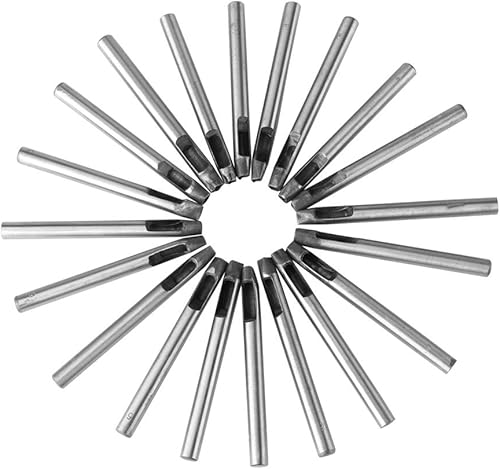 Miniatura 2 de 20 unidsset de cuero artesanal 0.236 in acero al carbono flor agujero herramienta para carteracinturón decoración