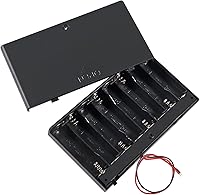 Vista 7 de 2 unidades 8 x AA caja de soporte de batería 8 x 12 V AA caja de almacenamiento de batería caja contenedor de batería con cubierta interruptor