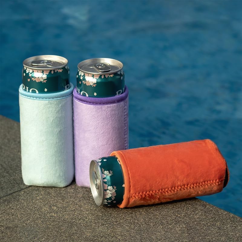 Blank Velvet Neoprene Insulated Can cooler for Beverage (Red)