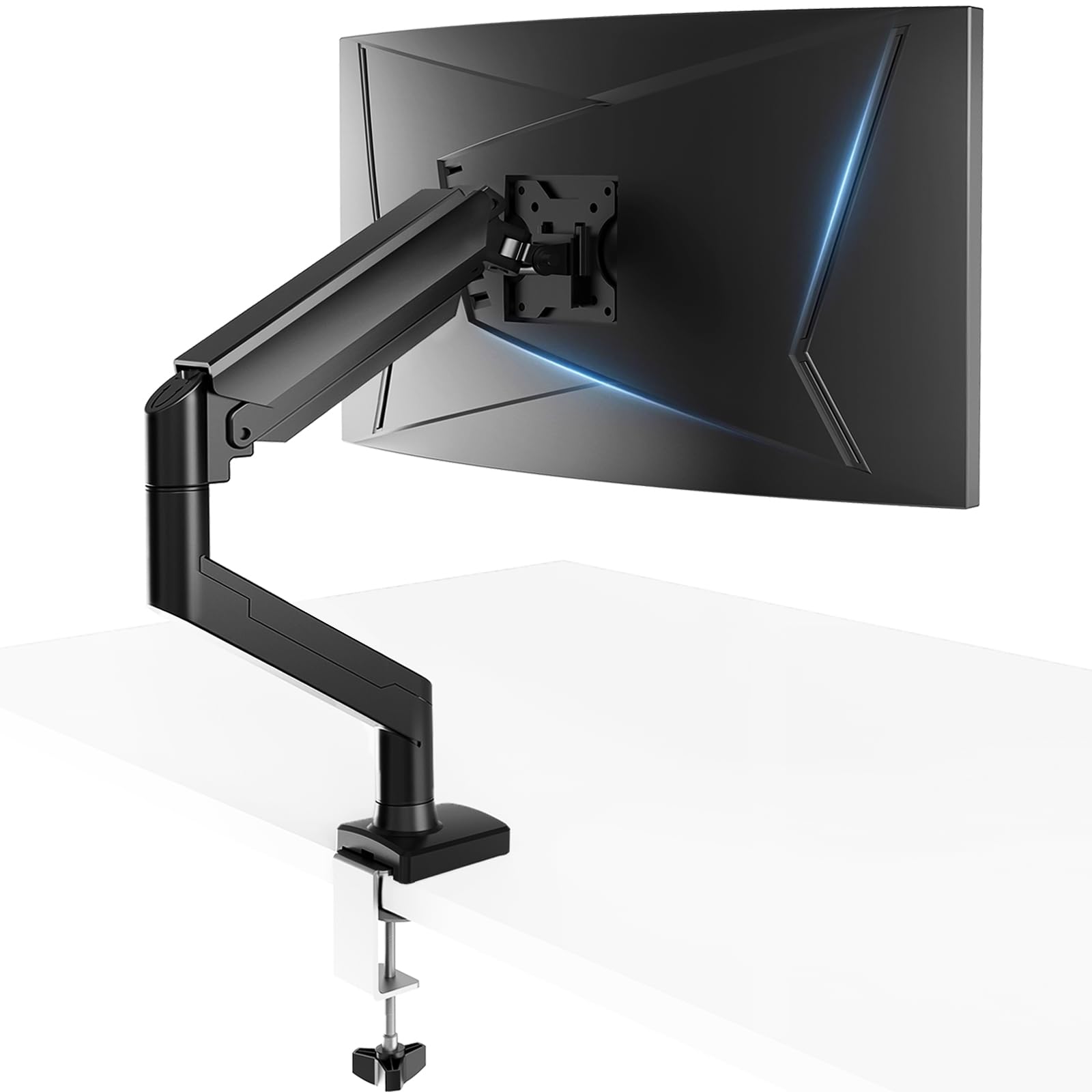 GTPLAYER Supporto per monitor per monitor da 13 a 32 pollici, supporto singolo per braccio per monitor da 2 a 10 kg, altezza regolabile con inclinazioni, girevole, girevole, VESA 75 e 100 mm
