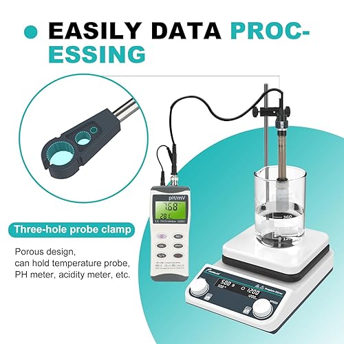 Miniatura 8 de JOANLAB Agitador magnético Placa caliente 8L Capacidad 6.3 pulgadas, mezclador de placa caliente de laboratorio digital de 590.0 F590 con