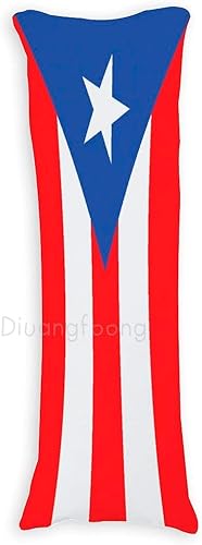 Miniatura 2 de Diuangfoong Funda de almohada decorativa con diseño de bandera de Puerto Rico para sofá, con cremallera, de cuerpo largo, 20 x 54 pulgadas, funda de
