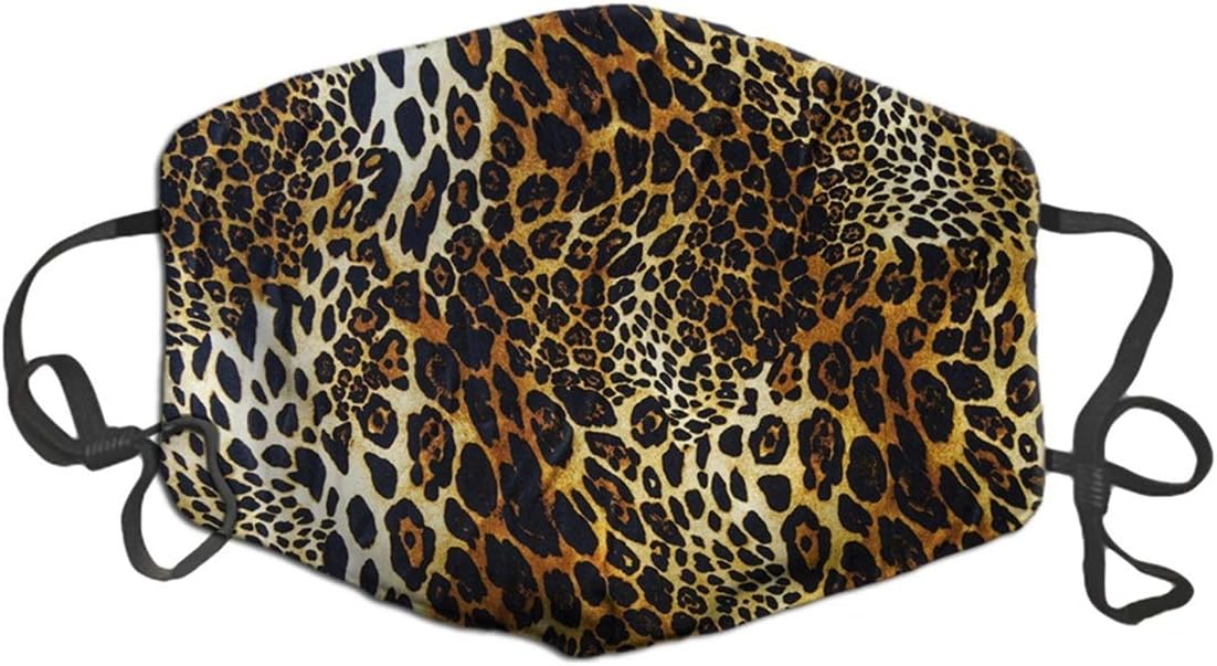 LuxSweet Leopard skin Image Custom Design Fashion Mouth Mask Face Mask Adjustable Anti Dust for Unisex Men Women