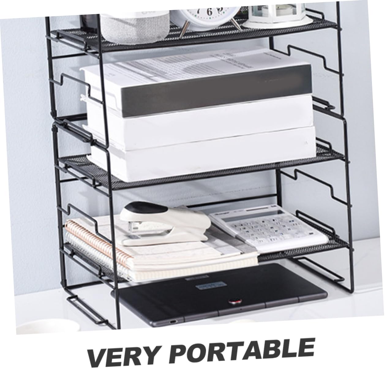 Metal File Organizer Staples KICHOUSE Metal Mesh Desktop File Rack ...