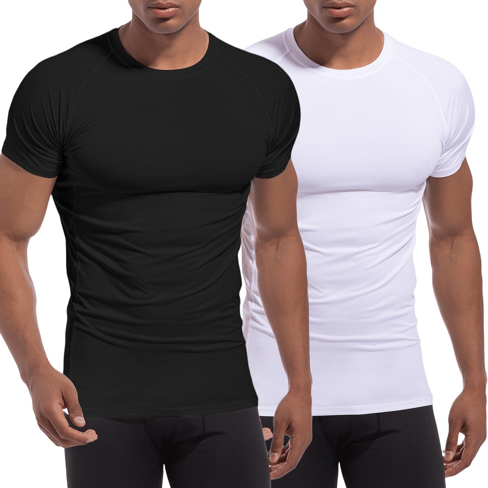 Camiseta Compresión Hombre Mangas Cortas de Malla Running Secado Rápido Tops Gimnasio Manga Corta Atlético Deportiva de Gimnasio Deportes Transpirables Base Ejercicio Entrenamiento