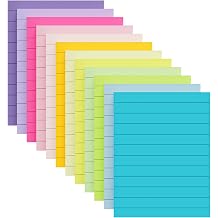 12 Pack Lined Sticky Notes 4x6 in,Large Super Sticky Note Pads for School