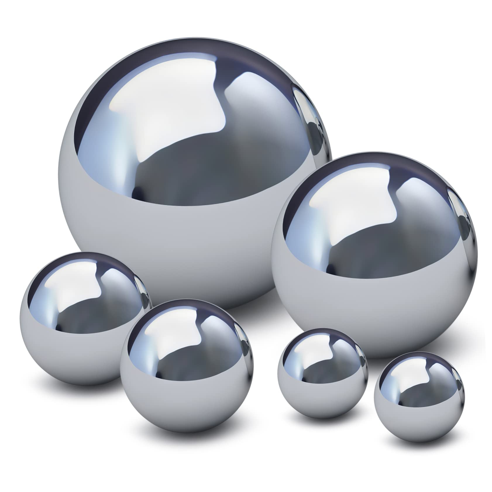 GANAZONO Reflective Garden Balls 6 Pack Mirror Polishing Stainless Steel Balls Gazing Globe Decorations for Outdoor