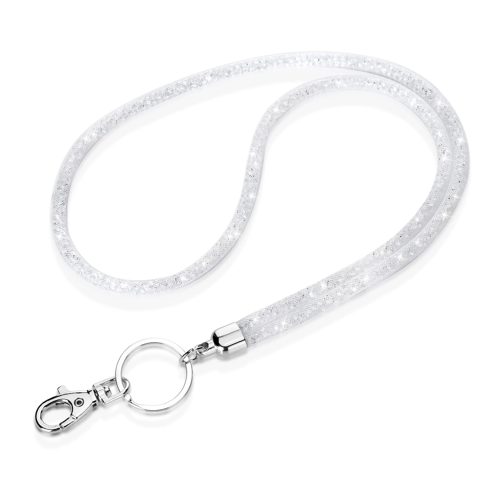 Soleebee Bling Crystal Lanyard, 31.5'' Office Neck Strap Lanyard, Lanyard Keychain with Metal Clasp & Keyring