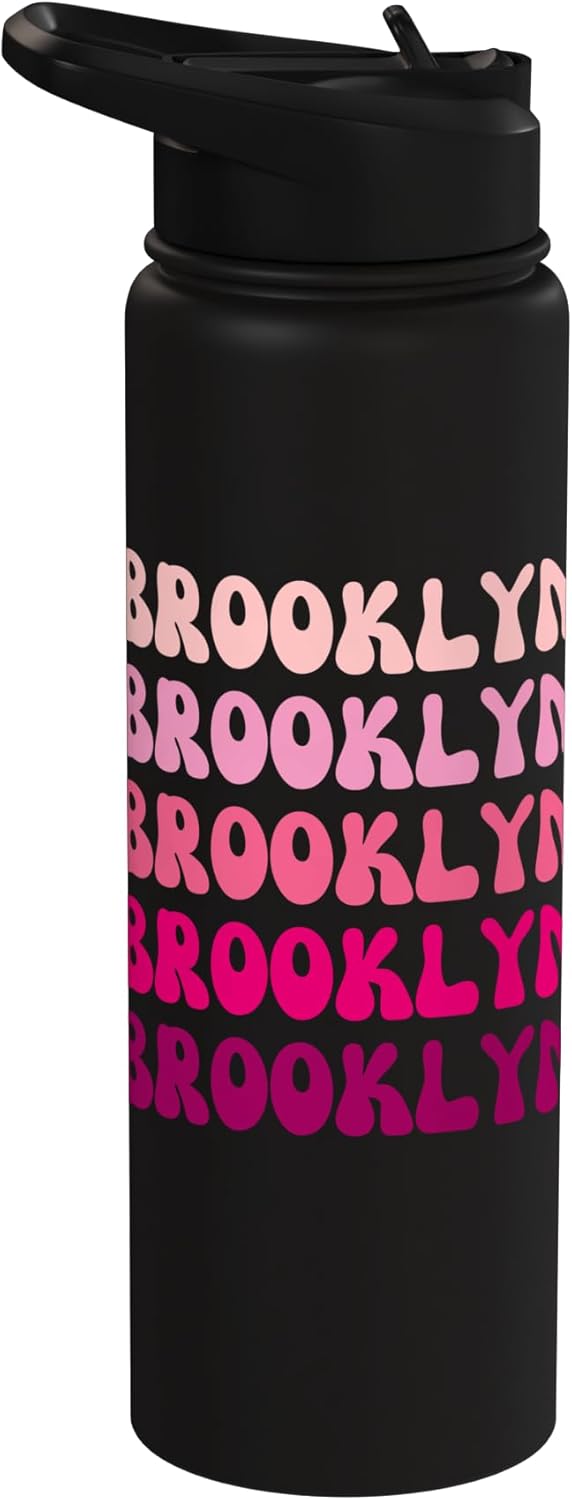 Brooklyn First Name Minimalist Design Stainless Steel Insulated Water Bottle