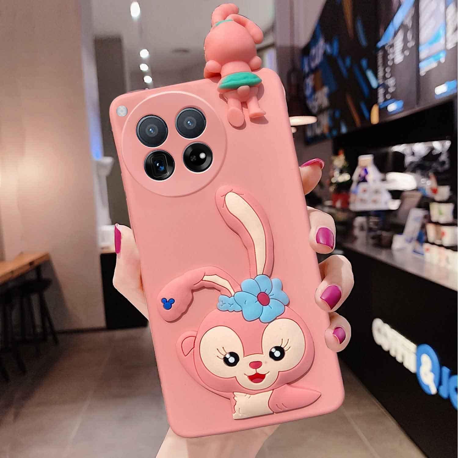 KC Back Cover for Oneplus 12R 5G - Cute Greeting Rabbit Peeking Cartoon Soft Silicon Soft Silicone Case (Pink) (B0D31Z4HXF) Amazon Price History, Amazon Price Tracker