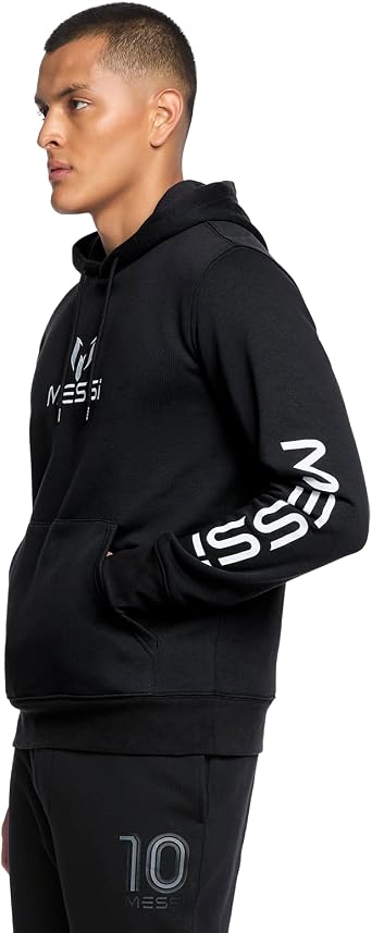 Messi Men's Small Wingstar Hoodie, Pullover Sweatshirt With Drawstring, Comfortable Fit