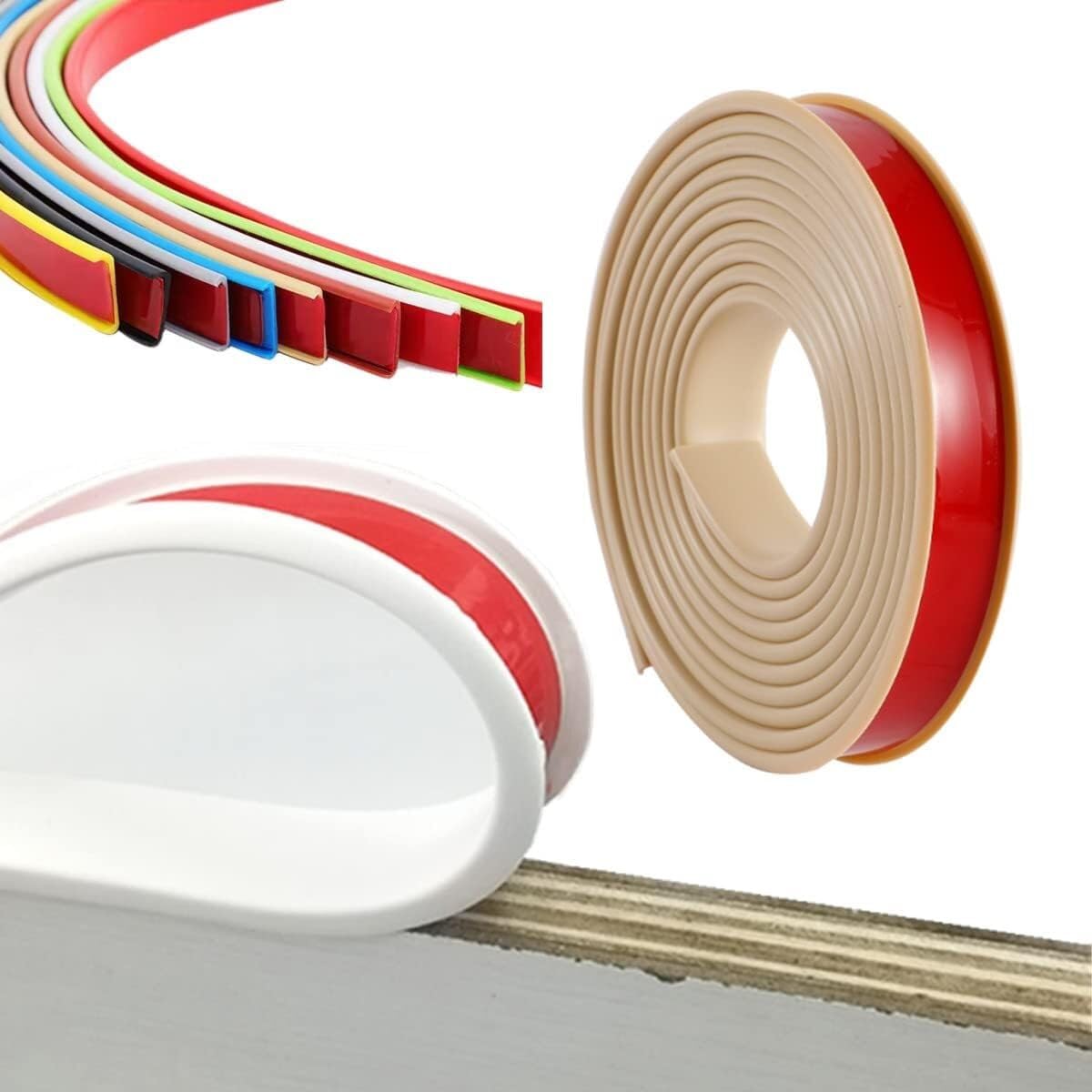 U-Shaped Edge Trim Sealing Strip, 1M Self Adhesive TPE Edge Banding Strip, Wood Furniture Protector Cover For Cabinet,Plywood,Table,Wardrobe, Wood Board Edge Protector(Color:Khaki,Size:22mm)