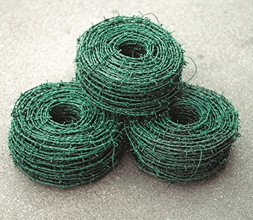 ITALFROM Alambre espino galvanizado plastificado Verde para Vallas de Malla metálica Bobina 100 MT Cod.2201