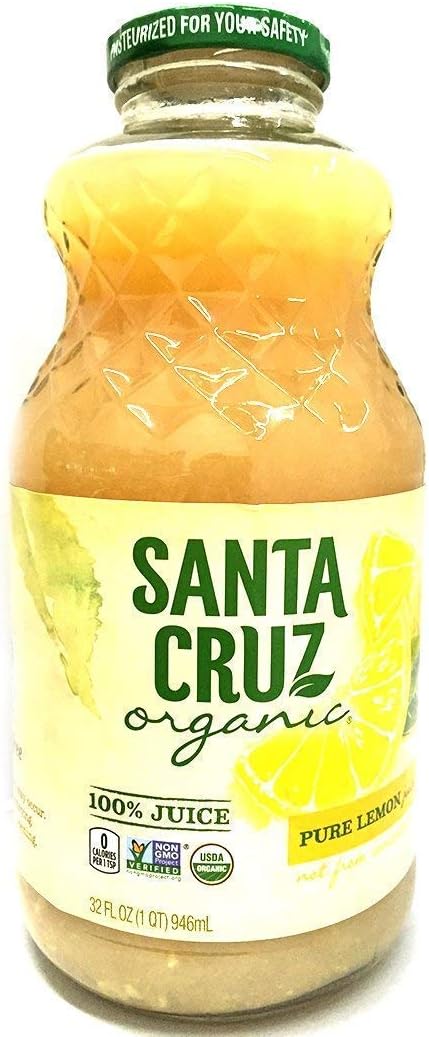 Organic 100% Juice Lemon, 32 oz (Pack of 6)