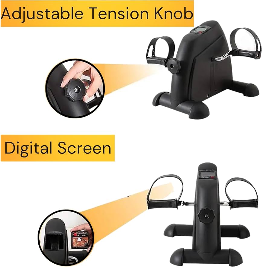 Pedal Exerciser Mini Exercise Bike, Panana Under Desk Bike For Arm Leg Training With Digital Monitor