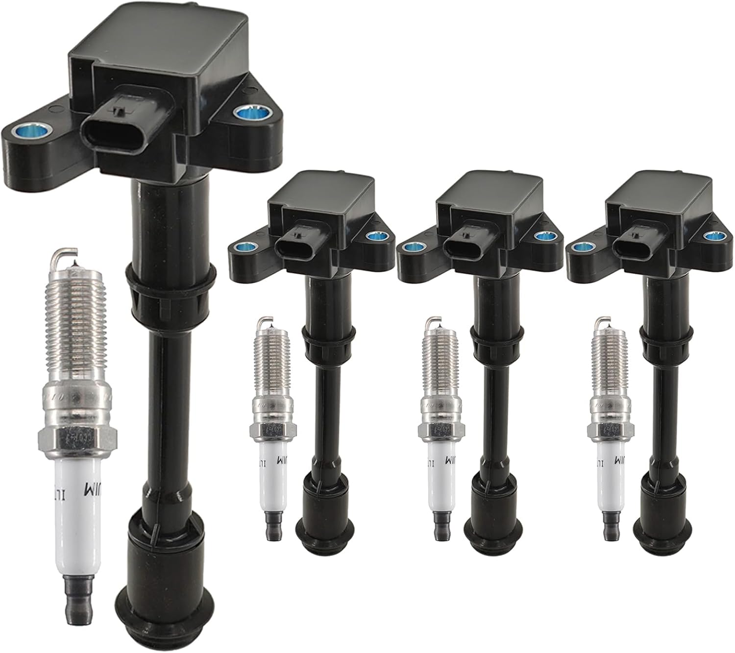 UF674 Ignition Coil Pack GN10644 and Iridium Spark Plugs 6059 Set of 4pcs Fit for Ford Fiesta 2014-2019,Transit Connect 2014-2016,Escape 2013-2016,Fusion 2013 2014 1.6L L4