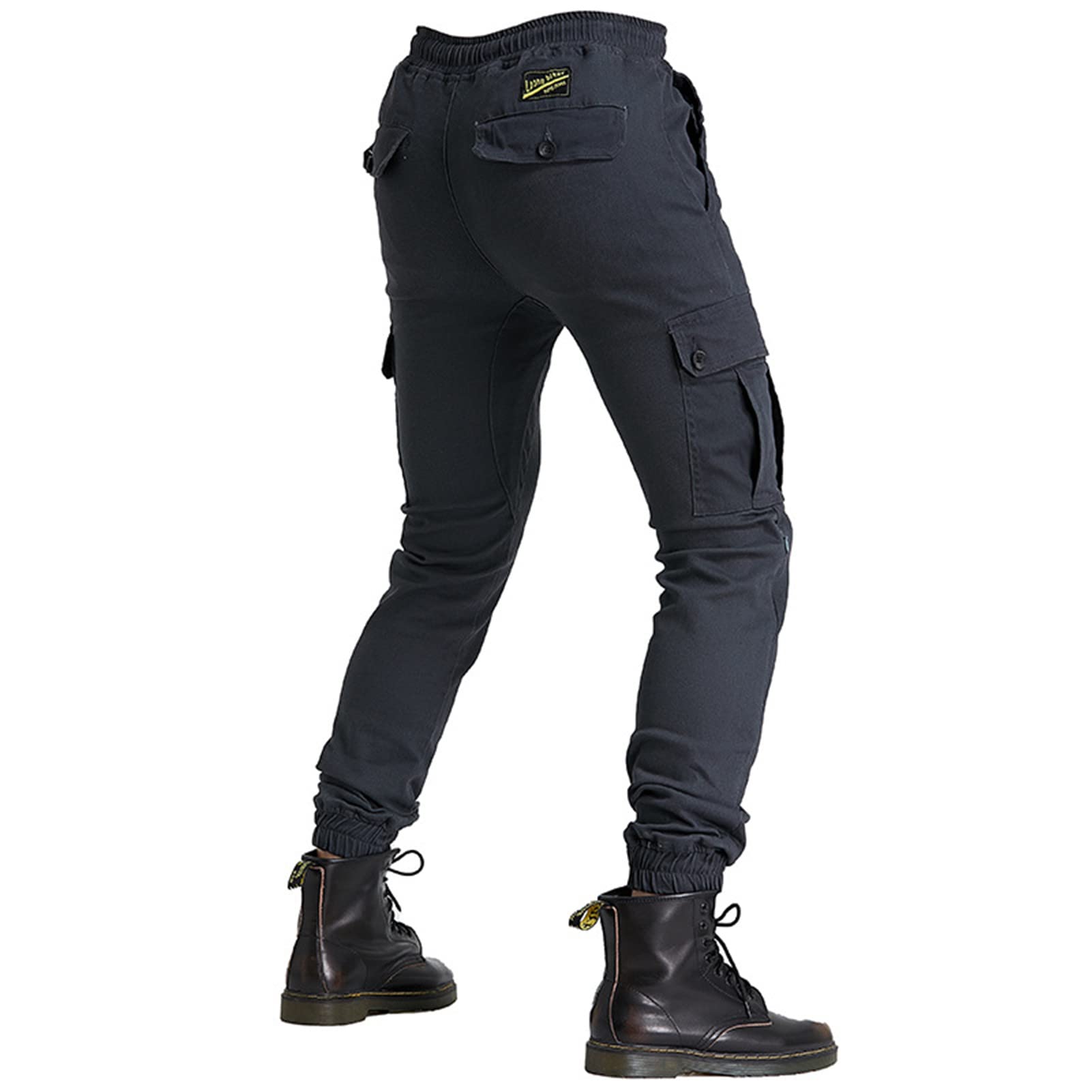 BEDSETS Pantaloni Moto Uomo Jeans, Pantaloni da Moto da Uomo, Jeans da Motociclista Elasticizzati Slim Fit da Uomo, Jeans alla Moda su Tutta La Vita, 4X Imbottitura di Protezione. (Grigio,S)