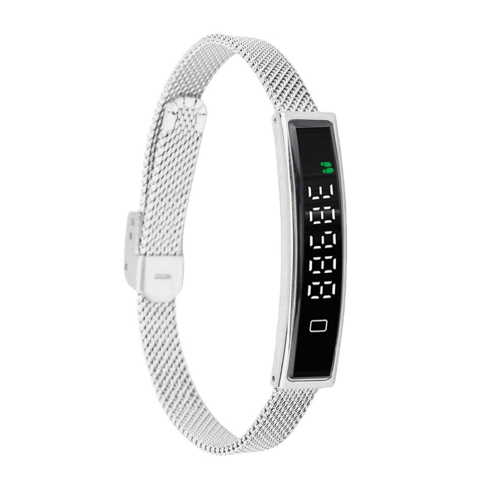 lyrlody Pulsera Inteligente con Rastreador de Actividad Física, Rastreador de Salud Resistente Al Agua con Bluetooth 5,3, para Correr, Nadar y Deportes Al Aire Libre (Silver)