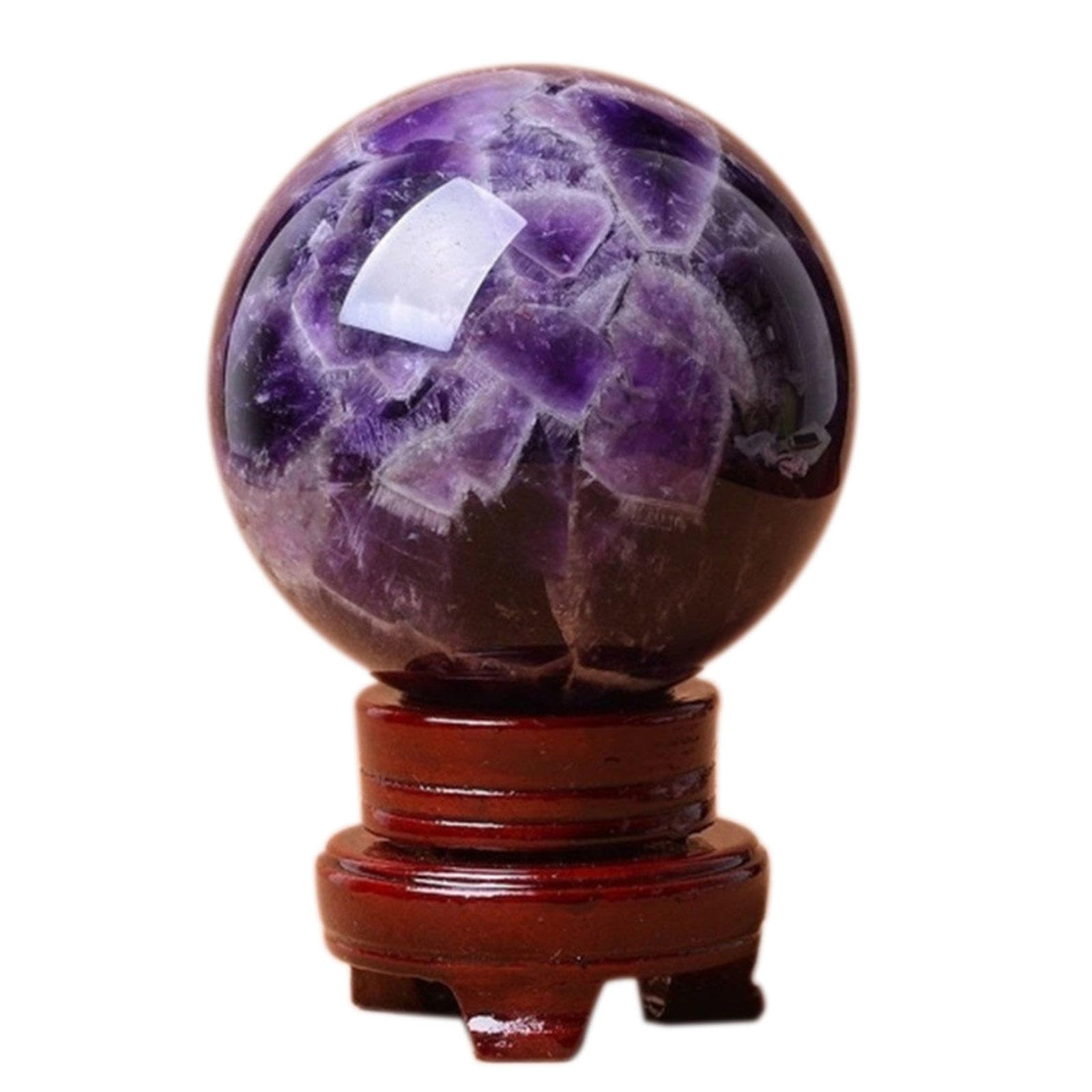 Ylquxeuv One Color Amethyst Crystals Deep Purple Crystal Fantasy Sphere Quartz Rock For Spiritual Stones For Decor Stone,3.9"(10Cm)