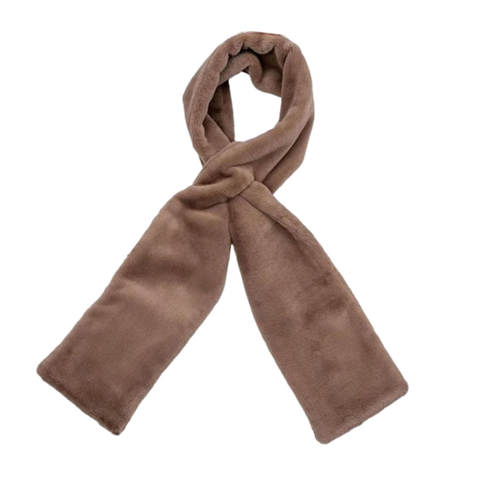 fabloft Plush Scarf With Hidden Zipper Pocket Soft For Valuables Cell Phone Brown-picture-28