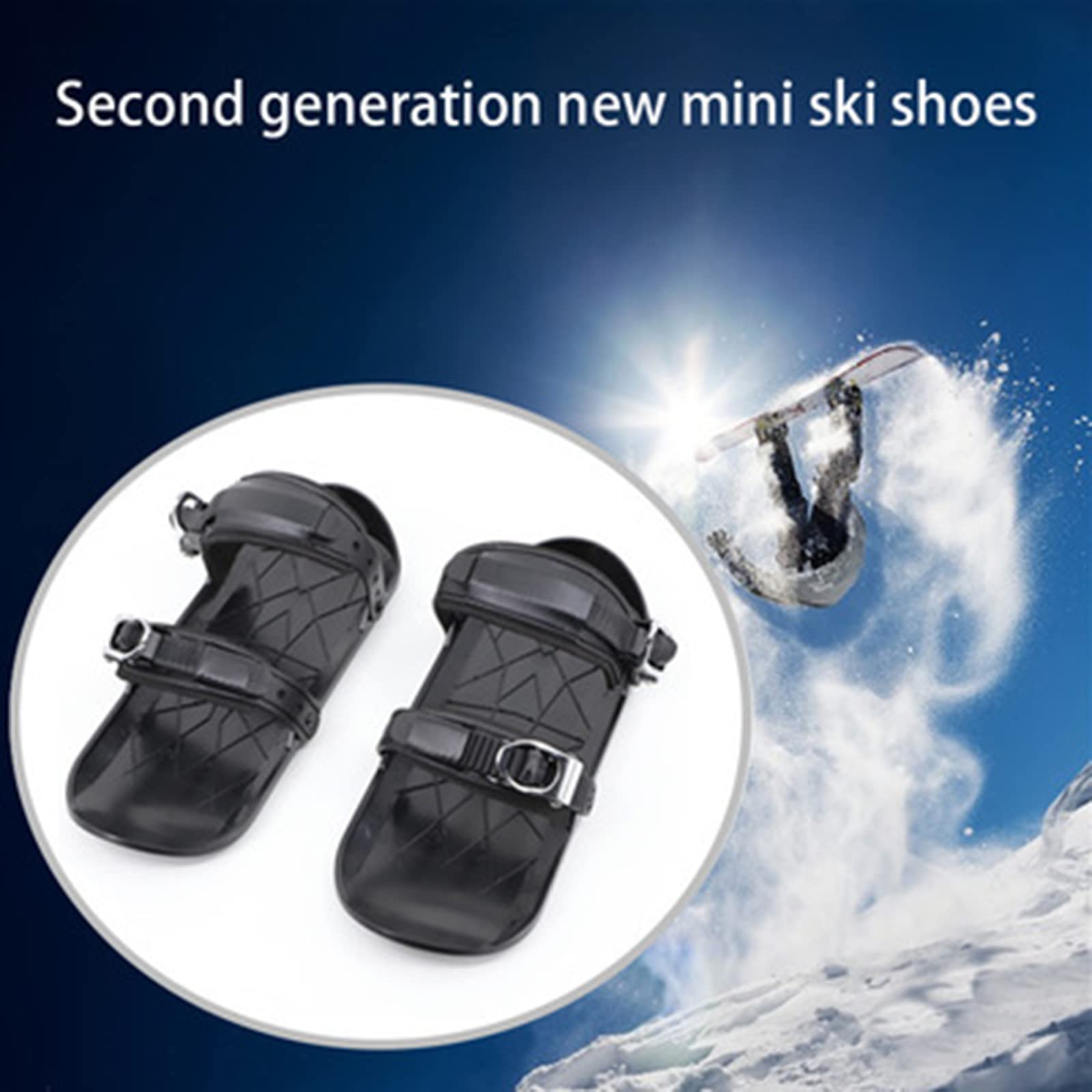 Mini Patins de Ski Courts pour la Neige Universelle Mini Patins à Neige Courts Réglables Planches à Neige Chaussures de Ski Légères Taille pour Adultes Hommes et Femmes,Ordinary Models