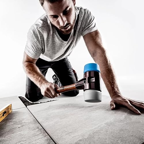 Miniatura 8 de Halder 3013.040 Simplex 21 oz Martillo de cara suave, caucho azulcaras de goma grises