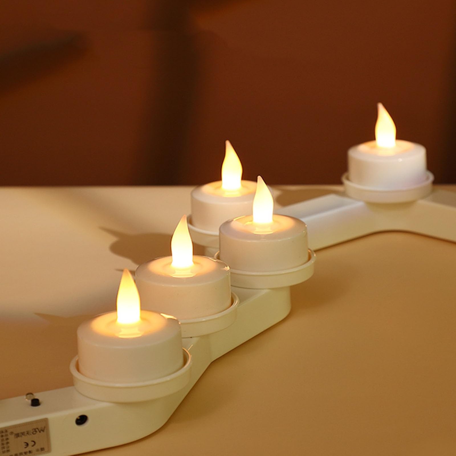 Candele senza fiamma Candele LED tremolanti Set di 6 (larghezza 1,58" x altezza 1,93") LED a lume di candela, luce di simulazione ricaricabile (Color : 1)