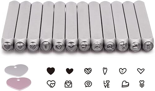 Vista 32 de Tlimus Kit de estampado de metal con temática de ángel, 12 unidades, 0.236 in (1/4 pulgadas), kit de sellos de metal para manualidades, accesorios