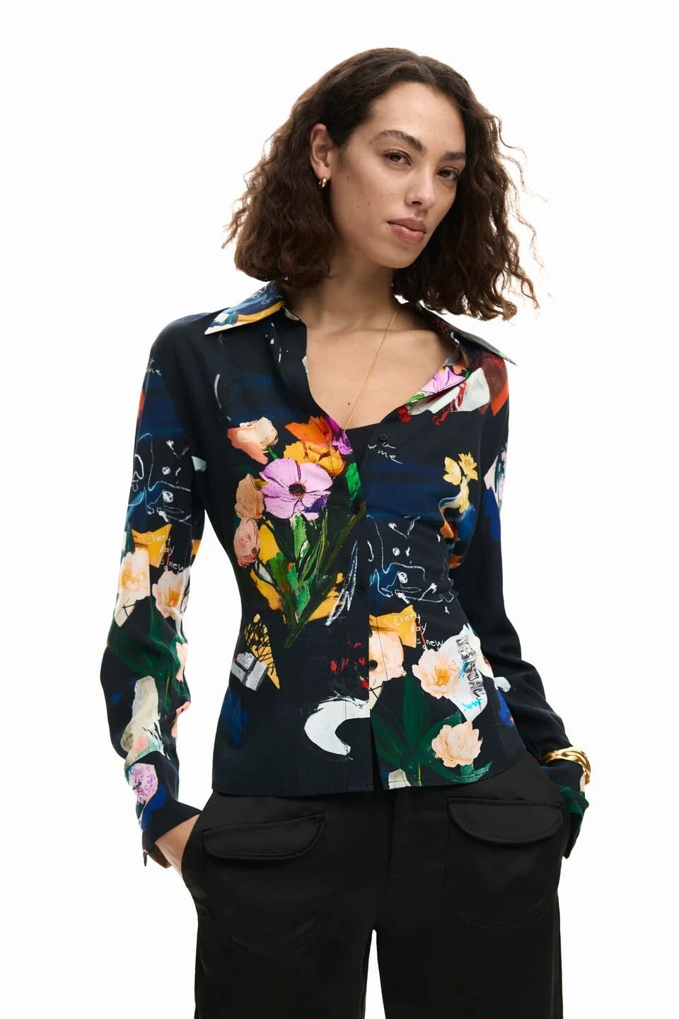 Desigual Black T-Shirt Donna