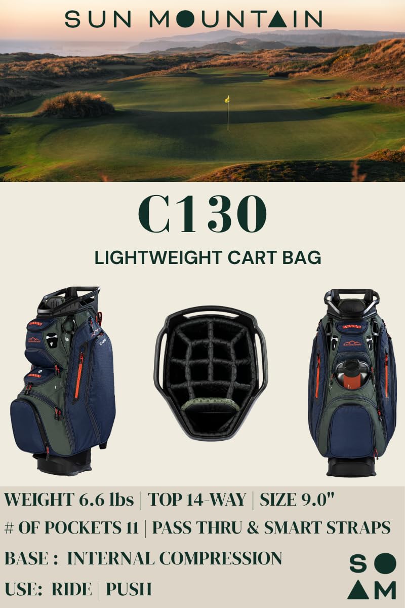 Sun Mountain C130 Bolsa de Golf Ligera para Hombre 14 vías 2026