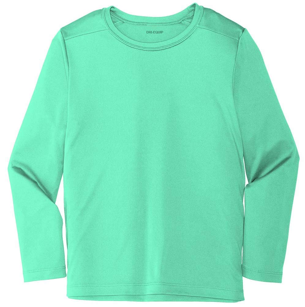 DRIEQUIP Youth UPF 50 UV Sun Protection Performance Long Sleeve T-Shirt-Youth-XS-BrightSeafoam
