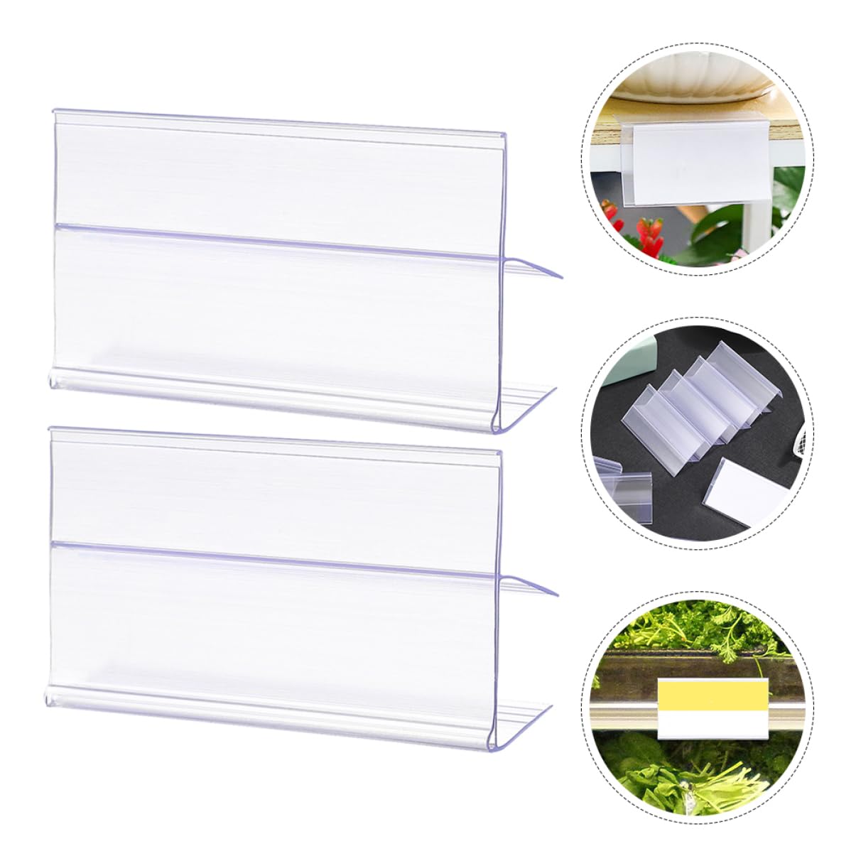 100pièces Porte-étiquettes Transparent Pour Étagère Lot De Supports Affichage De Prix Pratique Pour Supermarchés Et Magasins Pour Fruits Et Légumes Conception Stable Et