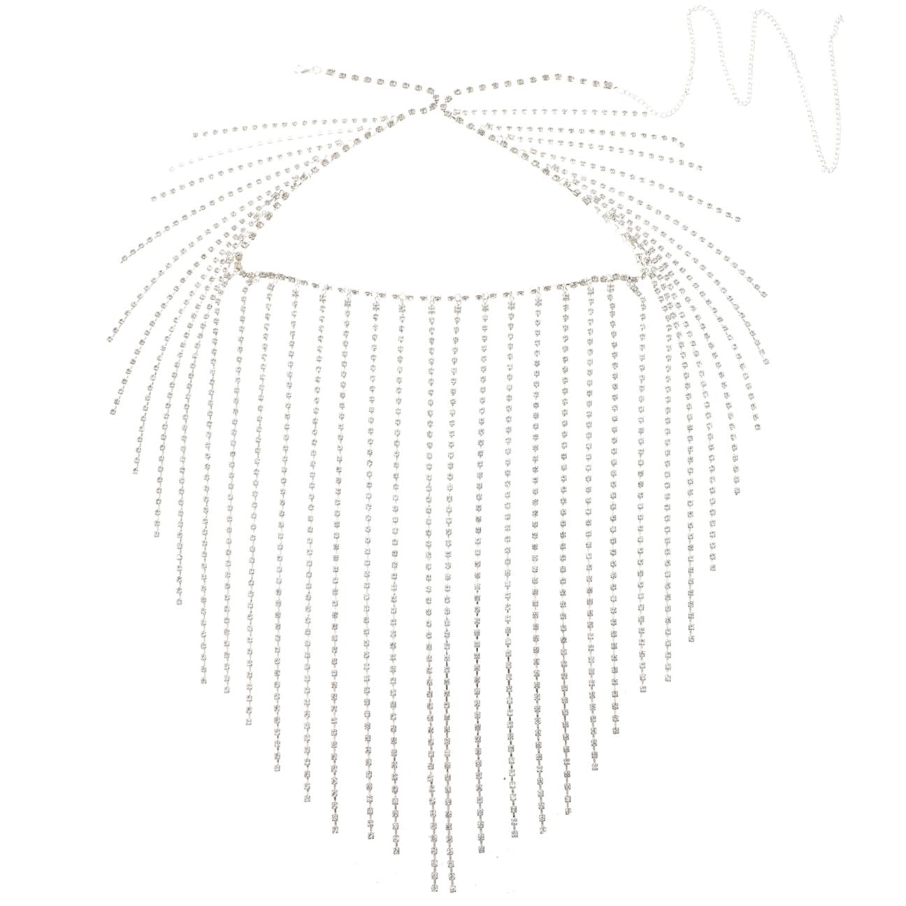 VALICLUD Körperkette aus Strass damenhalskette strasskette Schmuckkette bauchschmuck Partyketten Nachtclub Taillenkette Frauen Taillengürtel Taillenschmuck Hüftgurtkette Legierung Silver