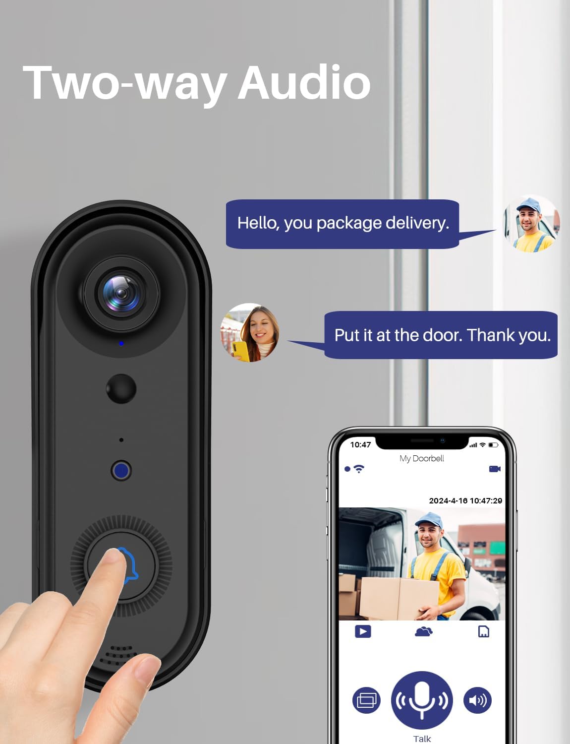 Two-Way Audio Functionality of SSYING Video Doorbell